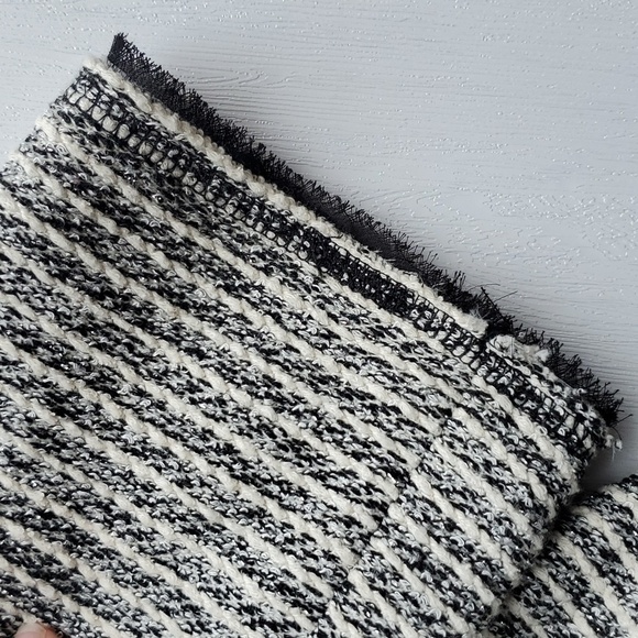 Chico's Black, White, Silver Tweed Jacket with Embellished Neckline 2 / L - Picture 9 of 11